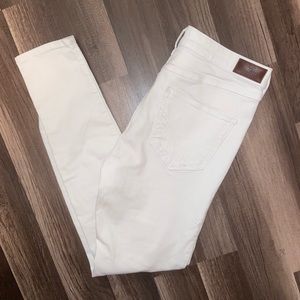 White high rise skinny Hollister ripped jeans